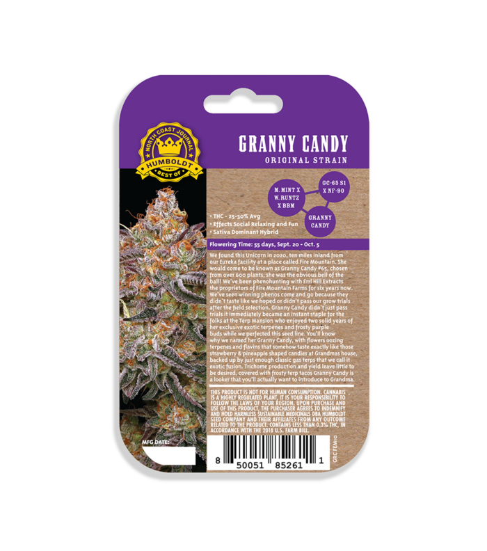 Granny Candy Strain Packaging Graphic Back